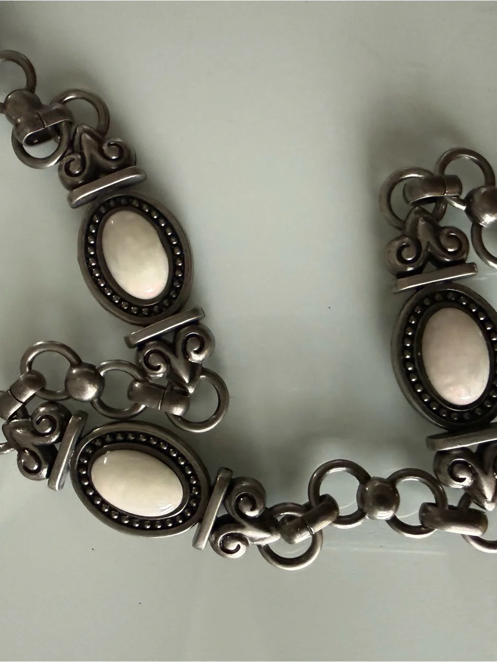 Vintage-Inspired Black and Silver Chain Belt - Women's Accessory